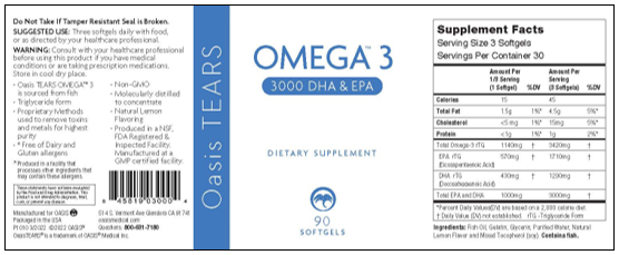 Oasis TEARS OMEGA<sup style=